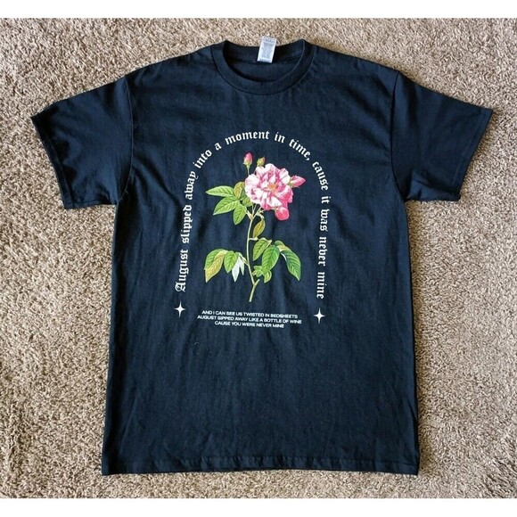 Gildan Other - Rose Flower T-Shirt Men's Medium Black Short Sleeve